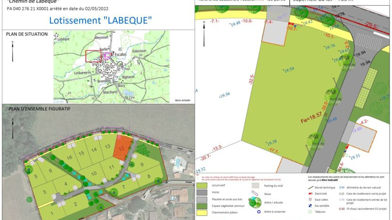 Terrain constructible de 703m2 à Saint-Michel-Escalus/ image 1